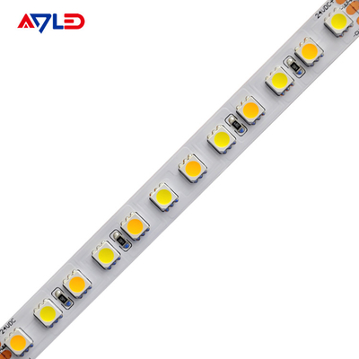 أضواء شريط LED بيضاء قابلة للضبط قابلة للتعتيم CCT درجة حرارة اللون قابلة للتعديل من 2700K إلى 6500K 5050